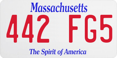 MA license plate 442FG5