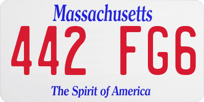 MA license plate 442FG6