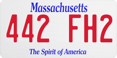 MA license plate 442FH2