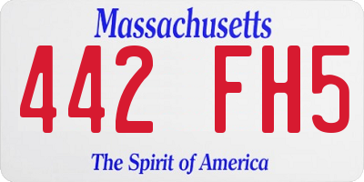 MA license plate 442FH5