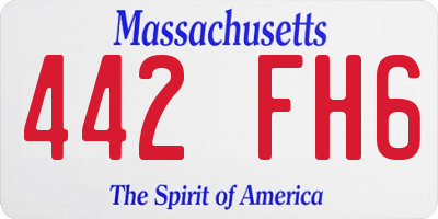 MA license plate 442FH6