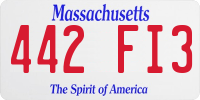 MA license plate 442FI3