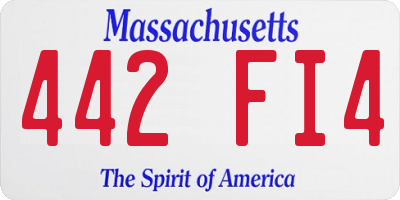 MA license plate 442FI4