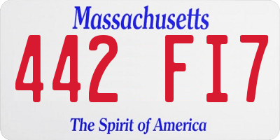 MA license plate 442FI7