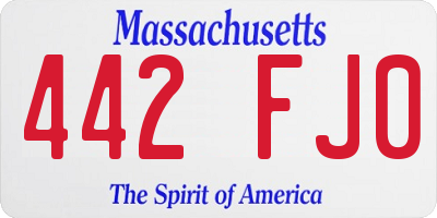 MA license plate 442FJ0