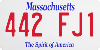 MA license plate 442FJ1