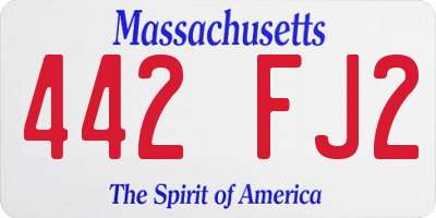 MA license plate 442FJ2
