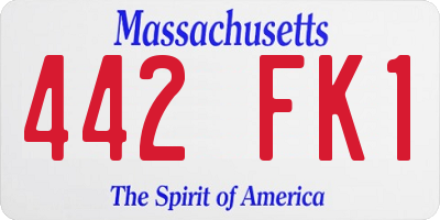 MA license plate 442FK1