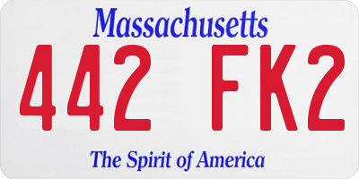 MA license plate 442FK2