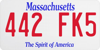 MA license plate 442FK5