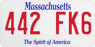 MA license plate 442FK6