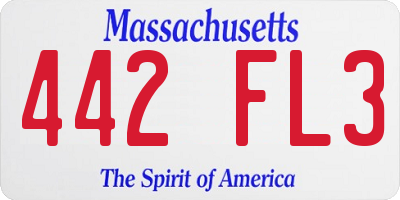 MA license plate 442FL3