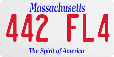 MA license plate 442FL4