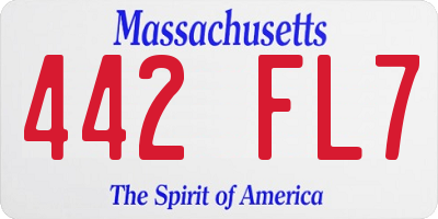 MA license plate 442FL7