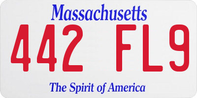 MA license plate 442FL9