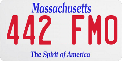 MA license plate 442FM0