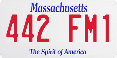 MA license plate 442FM1