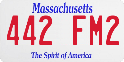 MA license plate 442FM2