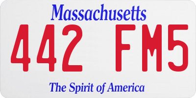 MA license plate 442FM5