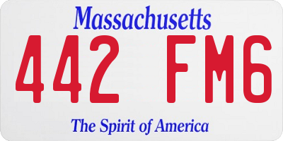 MA license plate 442FM6