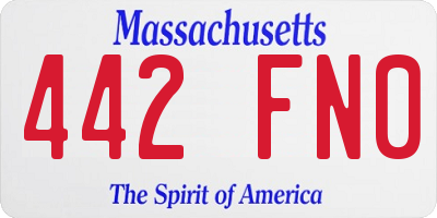MA license plate 442FN0