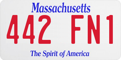 MA license plate 442FN1