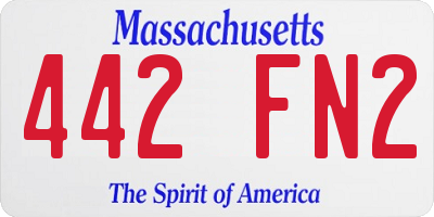 MA license plate 442FN2
