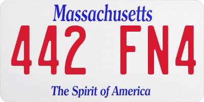 MA license plate 442FN4