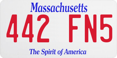 MA license plate 442FN5