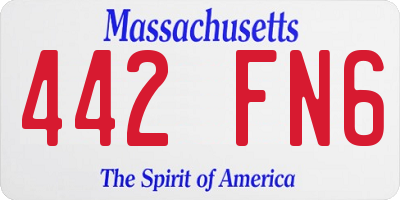 MA license plate 442FN6