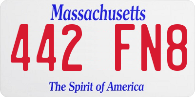 MA license plate 442FN8