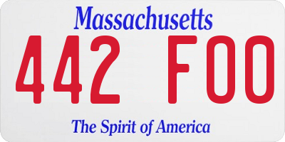 MA license plate 442FO0
