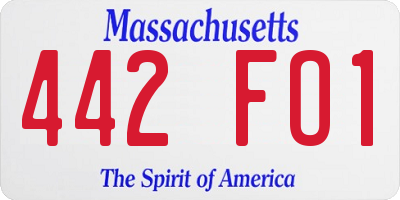 MA license plate 442FO1