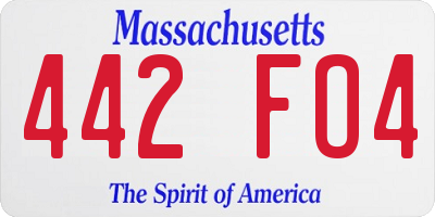 MA license plate 442FO4