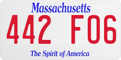 MA license plate 442FO6
