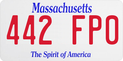 MA license plate 442FP0