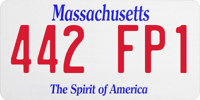 MA license plate 442FP1