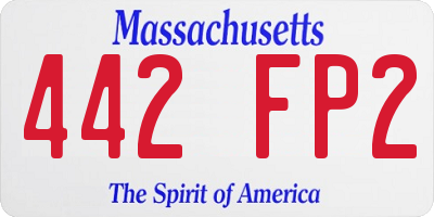 MA license plate 442FP2