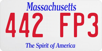 MA license plate 442FP3