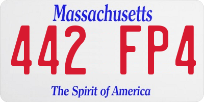 MA license plate 442FP4