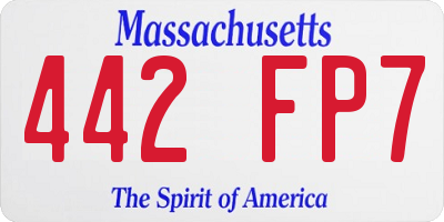 MA license plate 442FP7