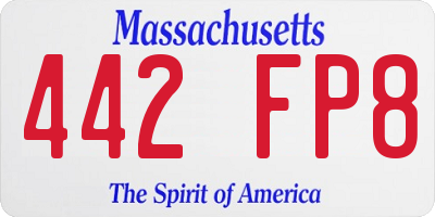 MA license plate 442FP8