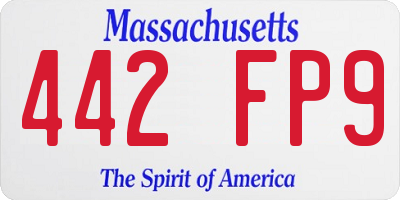 MA license plate 442FP9