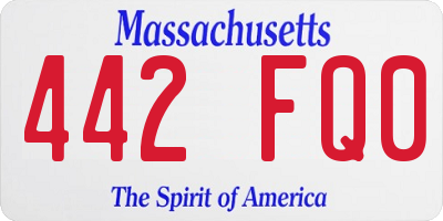 MA license plate 442FQ0