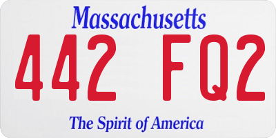 MA license plate 442FQ2
