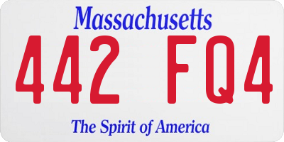 MA license plate 442FQ4