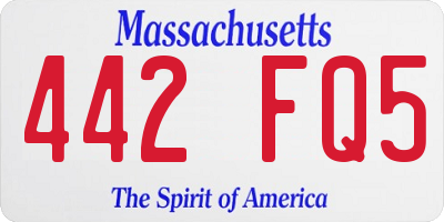 MA license plate 442FQ5