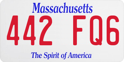 MA license plate 442FQ6