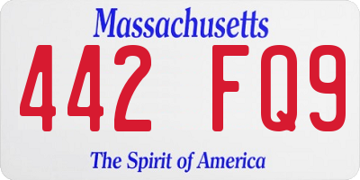 MA license plate 442FQ9