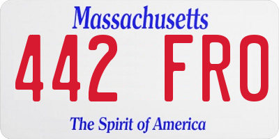 MA license plate 442FR0